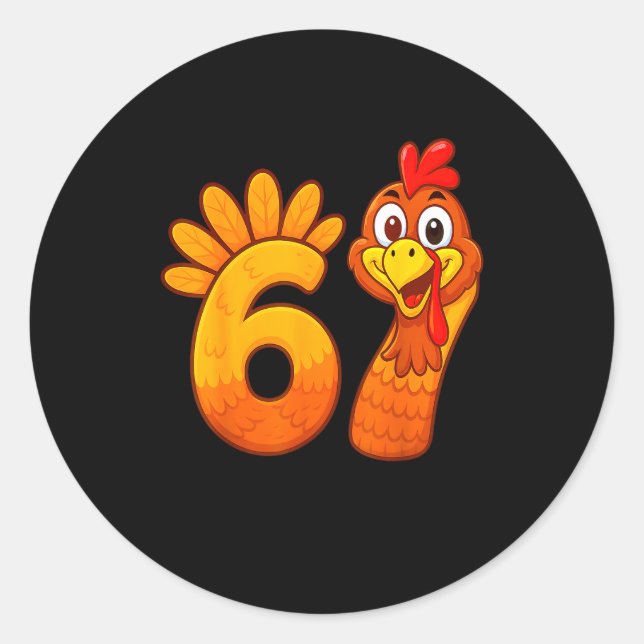 Adesivo Funny 67 Thanksgiving Meme Turkey Six Seven Costum (Frente)