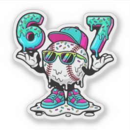 Adesivo Funny 6 7 Baseball Drip Meme Vinyl Sticker