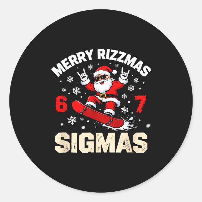 Adesivo Funny 6-7 Meme Christmas Nice Naughty 67 Slang Tre (Frente)