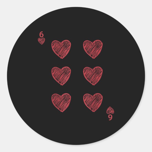 Adesivo Funny 6 7 Valentine Love Heart Playing Card Couple (Frente)