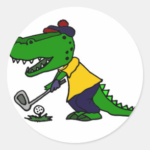 Adesivo Funny Alligator Tocando Golfe