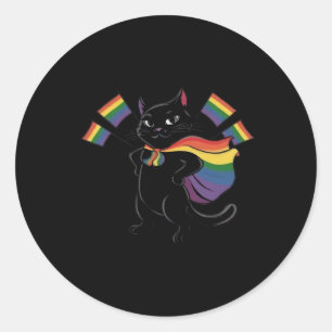 Adesivo Funny Ally Cat Rainbow Flag Orgulho gay Mês Lgbtq