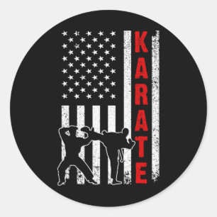 Adesivo Funny American Flag Karate Art For Men Women Karat