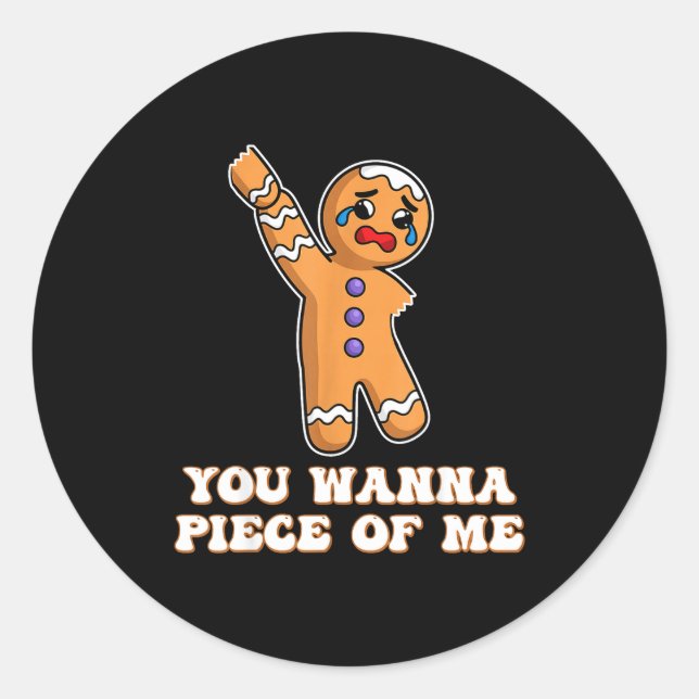 Adesivo Funny Angry Gingerbread Man You W Ece Of Me  (Frente)