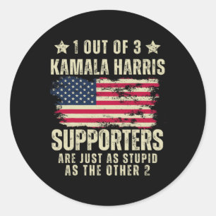 Adesivo Funny Anti Kamala Harris Piada estúpida bandeira a