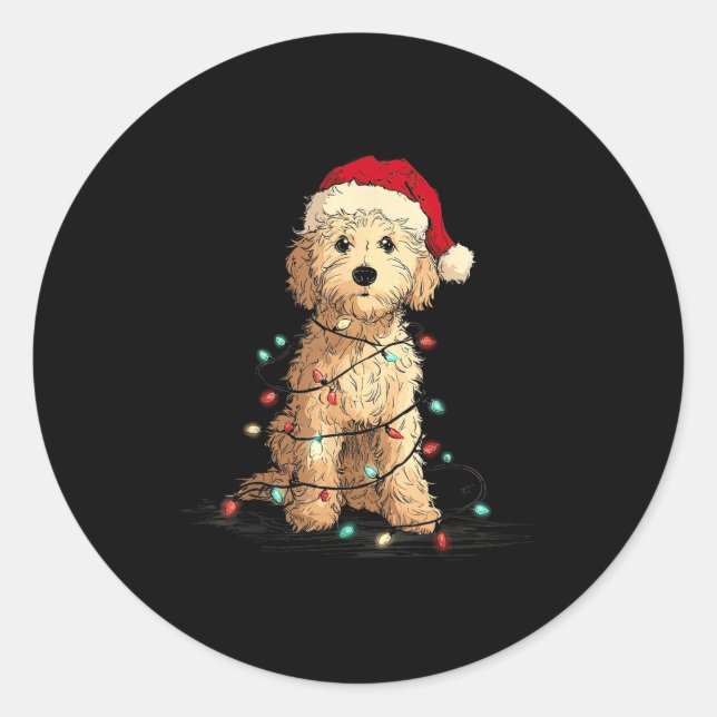 Adesivo Funny Ao Christmas Graphics Dog Lights Lover  (Frente)