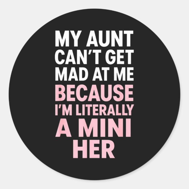 Adesivo Funny Aunt Niece Mini Her Matching Family Quote  (Frente)