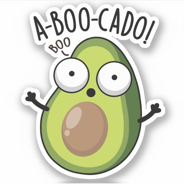 Adesivo Funny Avocado Scare Puns da A-boo (Frente)
