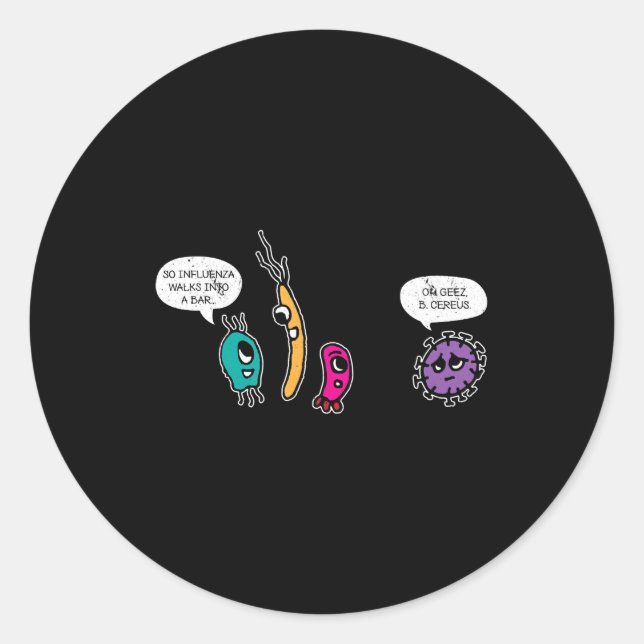 Adesivo Funny Bacteria Pun Biology Science Biologist (Frente)