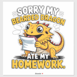 Adesivo Funny Bearded Dragon Cute Reptile Lover Gift