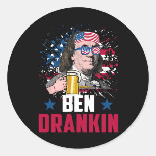 Adesivo Funny Ben Drankin 4 De Julho Dos Eua Bandeira Home