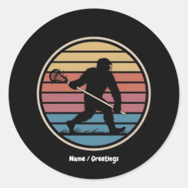 Adesivo Funny Bigfoot Sasquatch Lacrosse Vintage Sunset