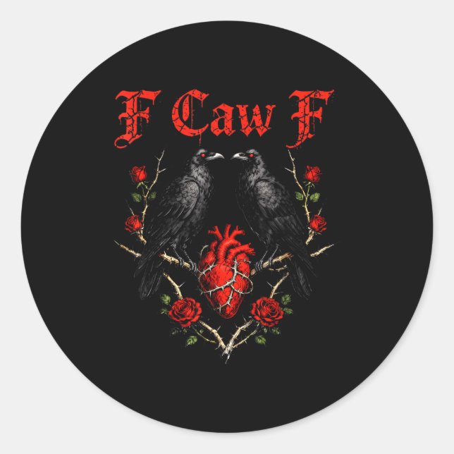 Adesivo Funny Black Bird F-caw-f Anti Valentines Day Singl (Frente)