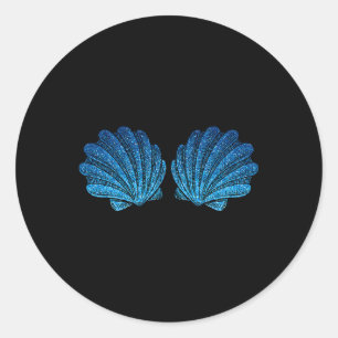 Adesivo Funny Blue Sereid Sea Shell Bra Halloween