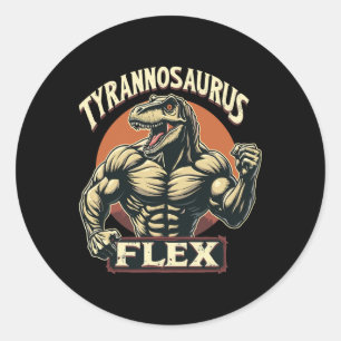 Adesivo Funny Bodybuilder Tyrannosaurus Flex Gym T-rex Din