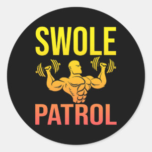Adesivo Funny Bodybuilding Swole Patrol Sentinador de Peso