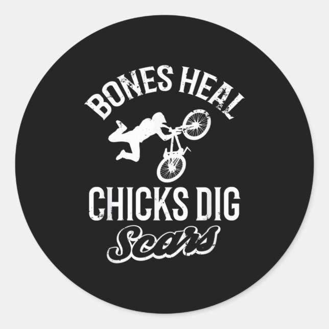 Adesivo Funny Bones Heal Chicks Dig S Bmx Biking  (Frente)