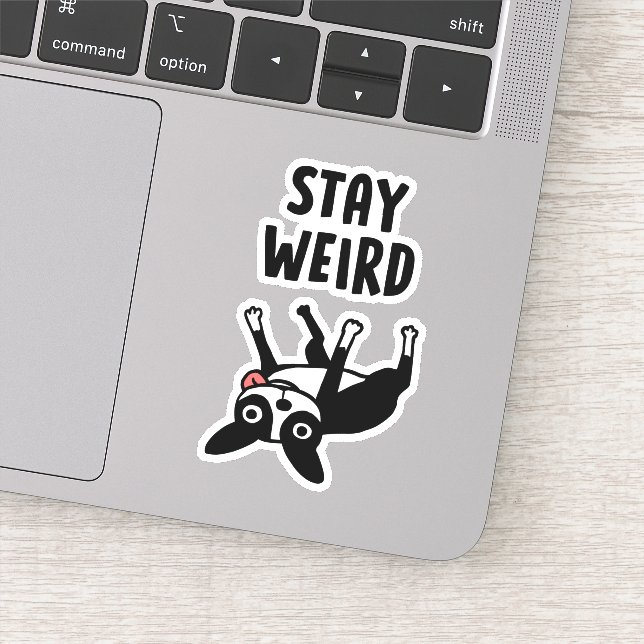 Adesivo Funny Boston Terrier Stay Weird Dog (Detalhe)