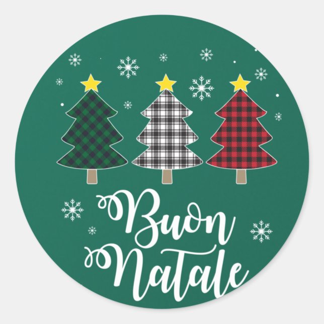 Adesivo Funny Buon Natale Itália Natal Feriado Italiano Ch (Frente)