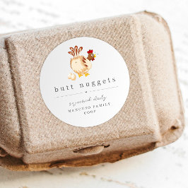 Adesivo Funny Butt Nugget Farm Coop Egg Carton Label