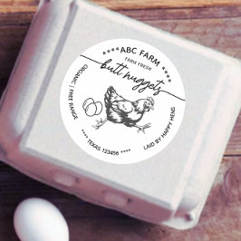 Adesivo Funny Butt nuggets egg carton label