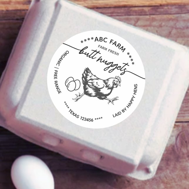 Adesivo Funny Butt nuggets egg carton label (Criador carregado)