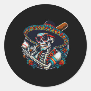 Adesivo Funny Bysebyll Skeleton mexicano Sombrero Legal Ci