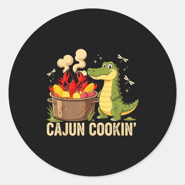 Adesivo Funny Cajun Louisiana Boil Alligator Crawfish Mard (Frente)