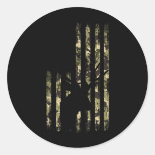 Adesivo Funny Camouflage Usa Flag Whitetail Buck Deer Hunt