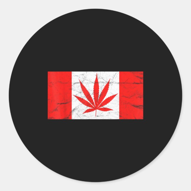 Adesivo Funny Canada &amp; Weed Leaf! Canadian New Flag Jo (Frente)