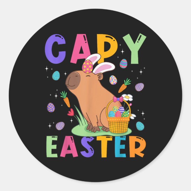 Adesivo Funny Capybara Day Capy Easter Ovos Capy Lo (Frente)