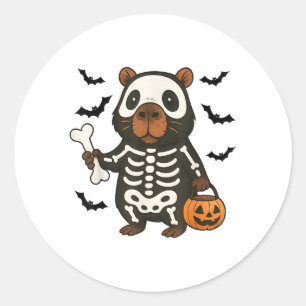 Adesivo Funny Capybara Skeleton Pumpkin Halloween Costume