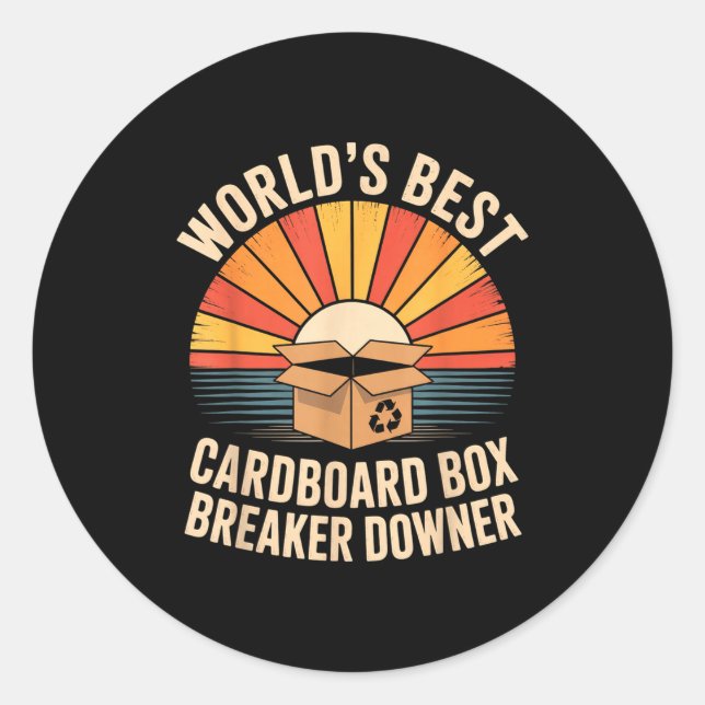 Adesivo Funny Cardboard Box Breaker Downer Sarcastic Recyc (Frente)