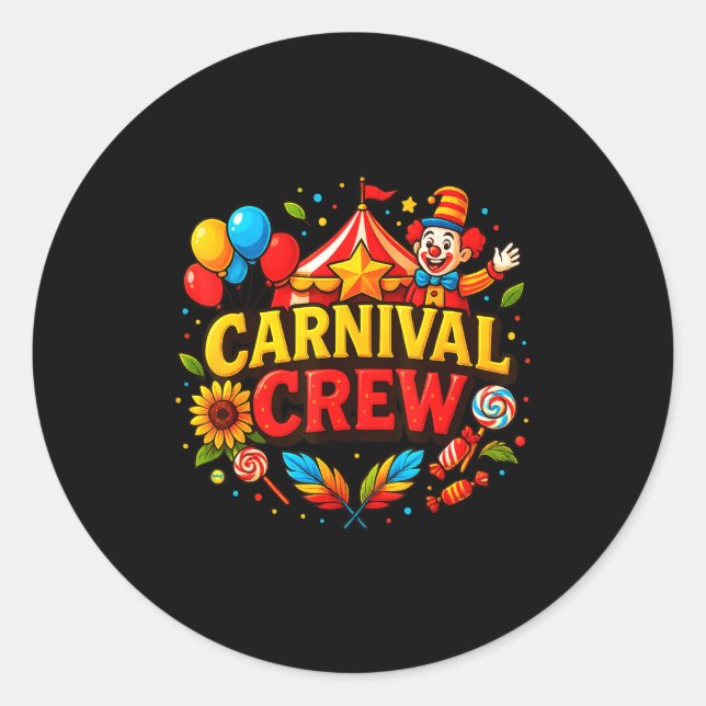 Adesivo Funny Carnival Crew Circus Party Staff Costume Pri (Frente)