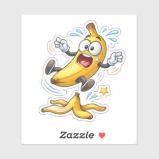 Adesivo Funny Cartoon Banana Custom-Cut Vinyl Sticker