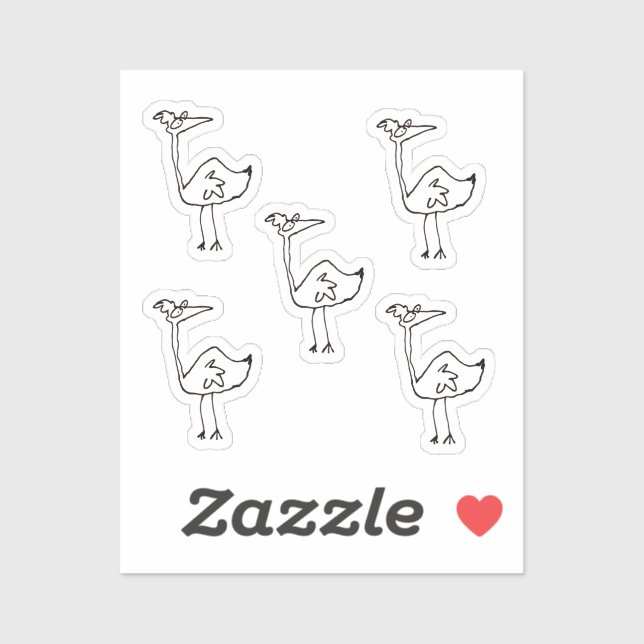 Adesivo Funny Cartoon Bird Custom-Cut Vinyl Stickers (Folha)