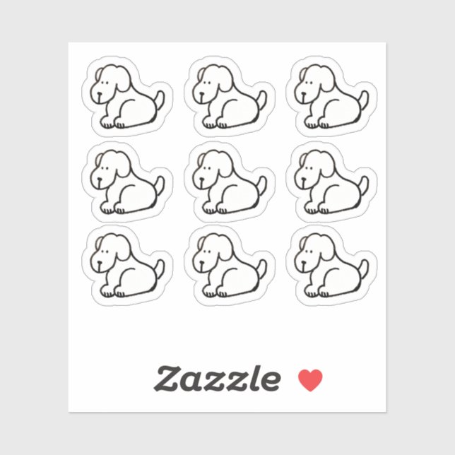 Adesivo Funny Cartoon Dog Custom-Cut Vinyl Stickers (Folha)