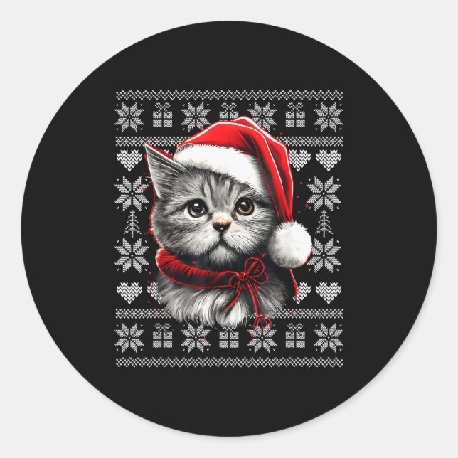Adesivo Funny Cat Christmas Shirts Men Women Cats Lover Ug (Frente)