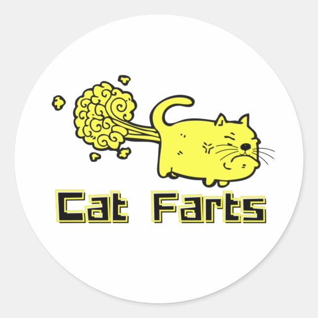 Adesivo Funny Cat Farts (Frente)