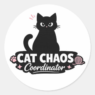 Adesivo Funny Cat Sticker / Cat Chaos Coordinator Pun 