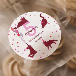 Adesivo Funny Cats cute Purrfect Birthday Party