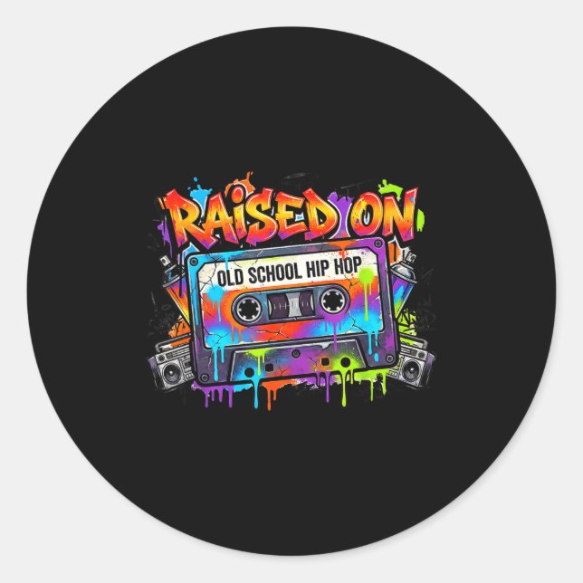 Adesivo Funny Cette Graffiti 80s 90s Raised On Old School  (Frente)