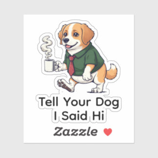 Adesivo Funny Chesapeake Bay Ret dog Business Suit Coffee