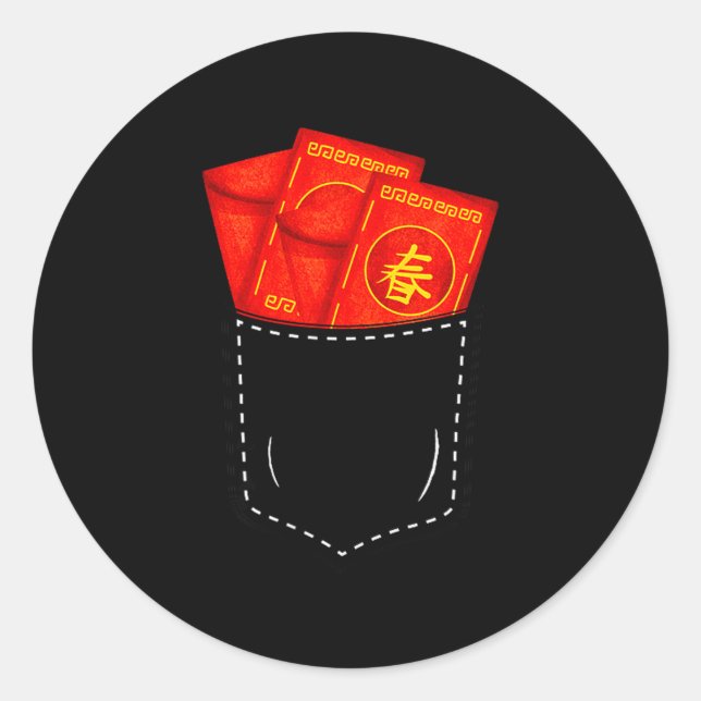 Adesivo Funny Chinese New Year Fake Cket Red Envelopes Luc (Frente)