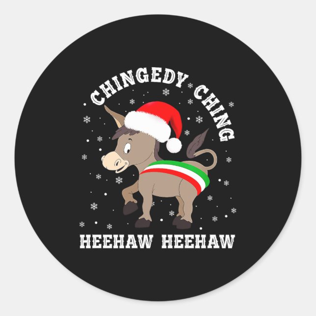 Adesivo Funny Chingedy Ching Hee Haw Santa Merry Christmas (Frente)