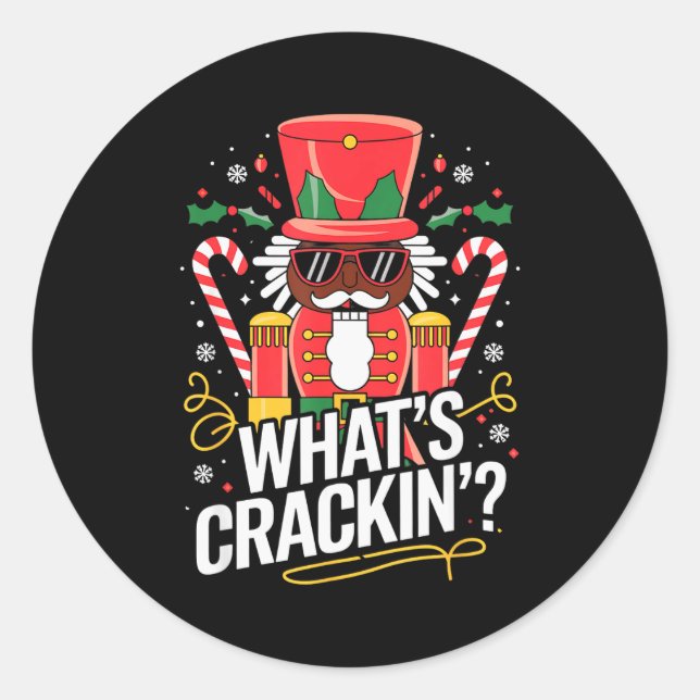 Adesivo Funny Christmas African American Nutcracker Men Wo (Frente)