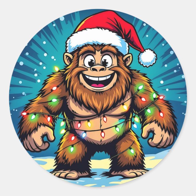 Adesivo Funny Christmas Bigfoot Sasquatch (Frente)