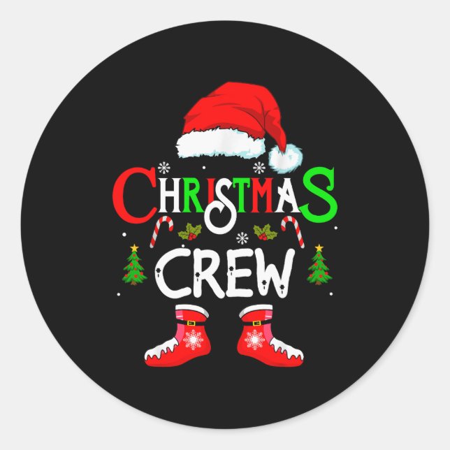 Adesivo Funny Christmas Crew Xmas Squad Santa Family Pajam (Frente)