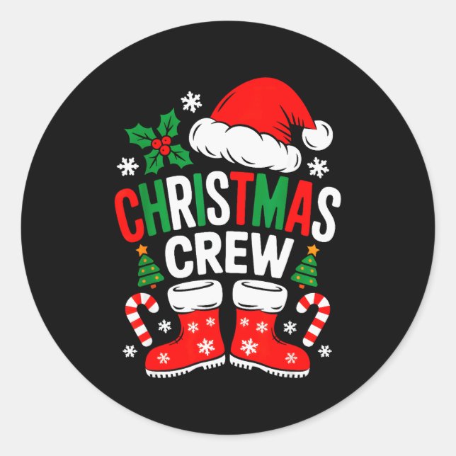 Adesivo Funny Christmas Crew Xmas Squad Santa Family Pajam (Frente)