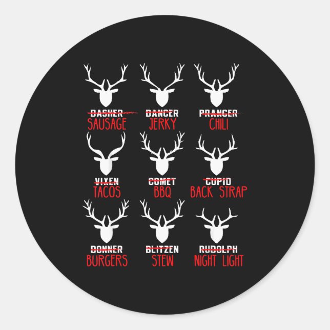 Adesivo Funny Christmas Deer Hunters All Of Santa's Reinde (Frente)